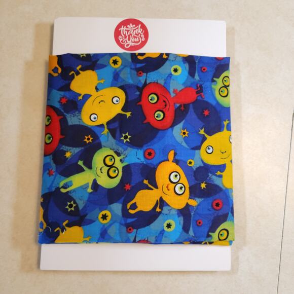 Cotton Fabric Colorful Aliens Stars Blue Space Print 1 Yd x 44" Hancock Fabrics - Picture 15 of 15